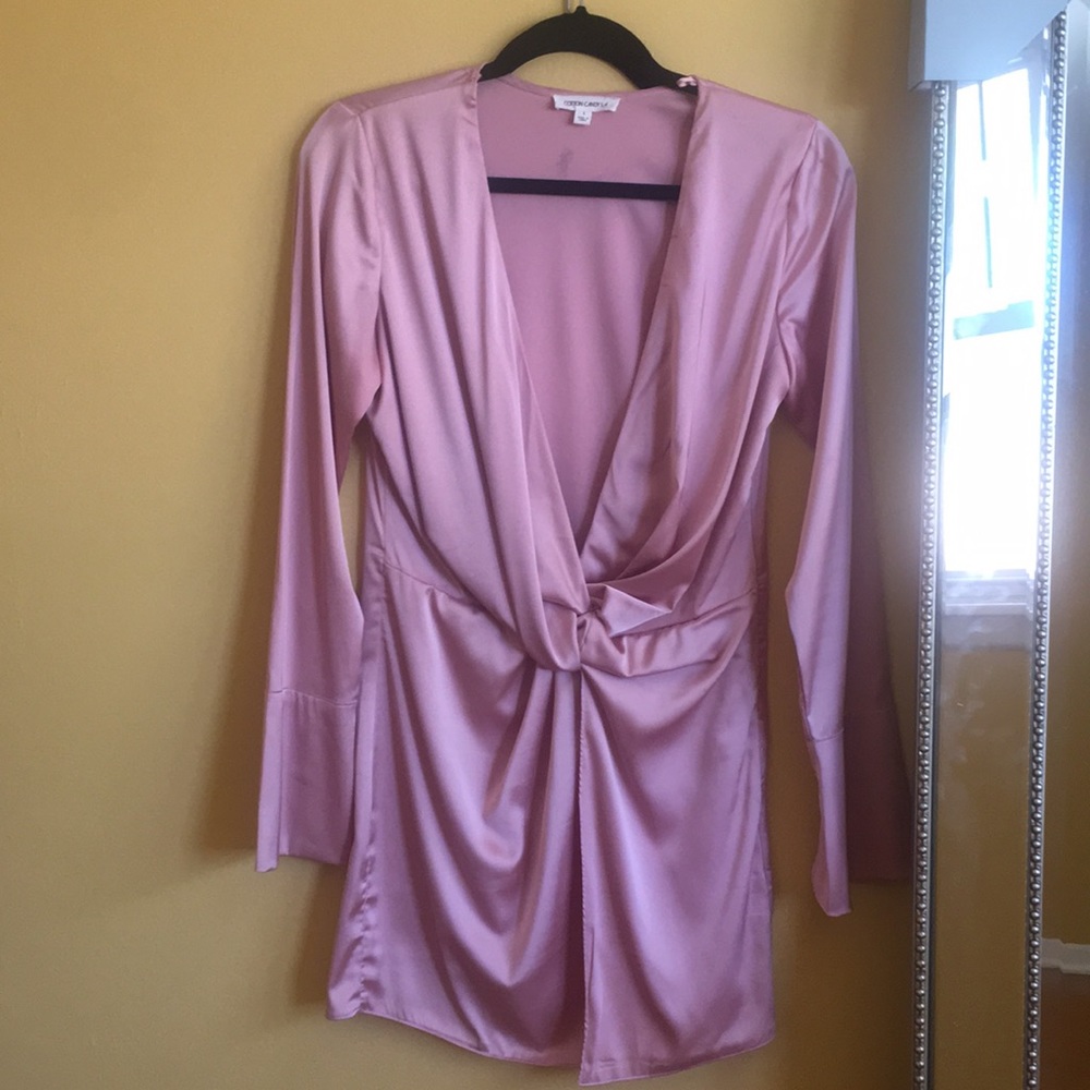 Dusty pink mini silky dress from Akira